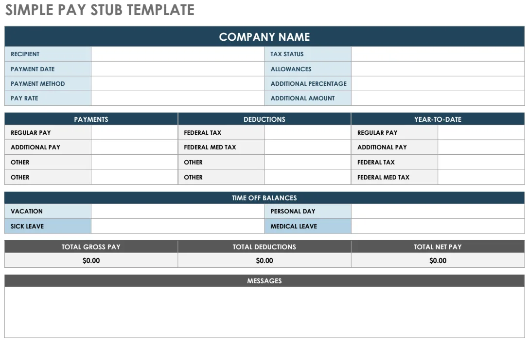 Simple Pay Stub Template preview