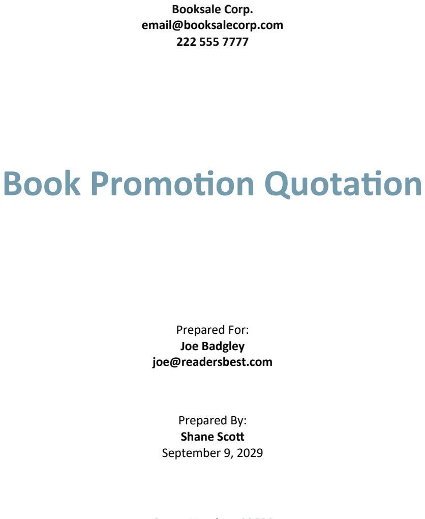Sales Quotation Sample preview