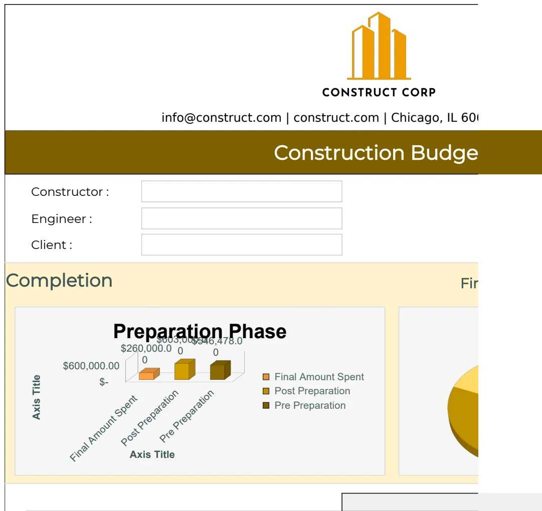 Construction Budget Template preview